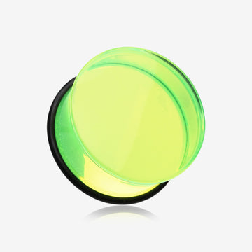 A Pair of Basic UV Acrylic Single Flared Ear Gauge Plug-Green
